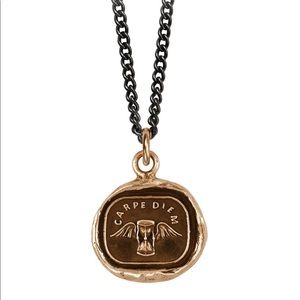 Pyrrha Carpe Diem bronze necklace